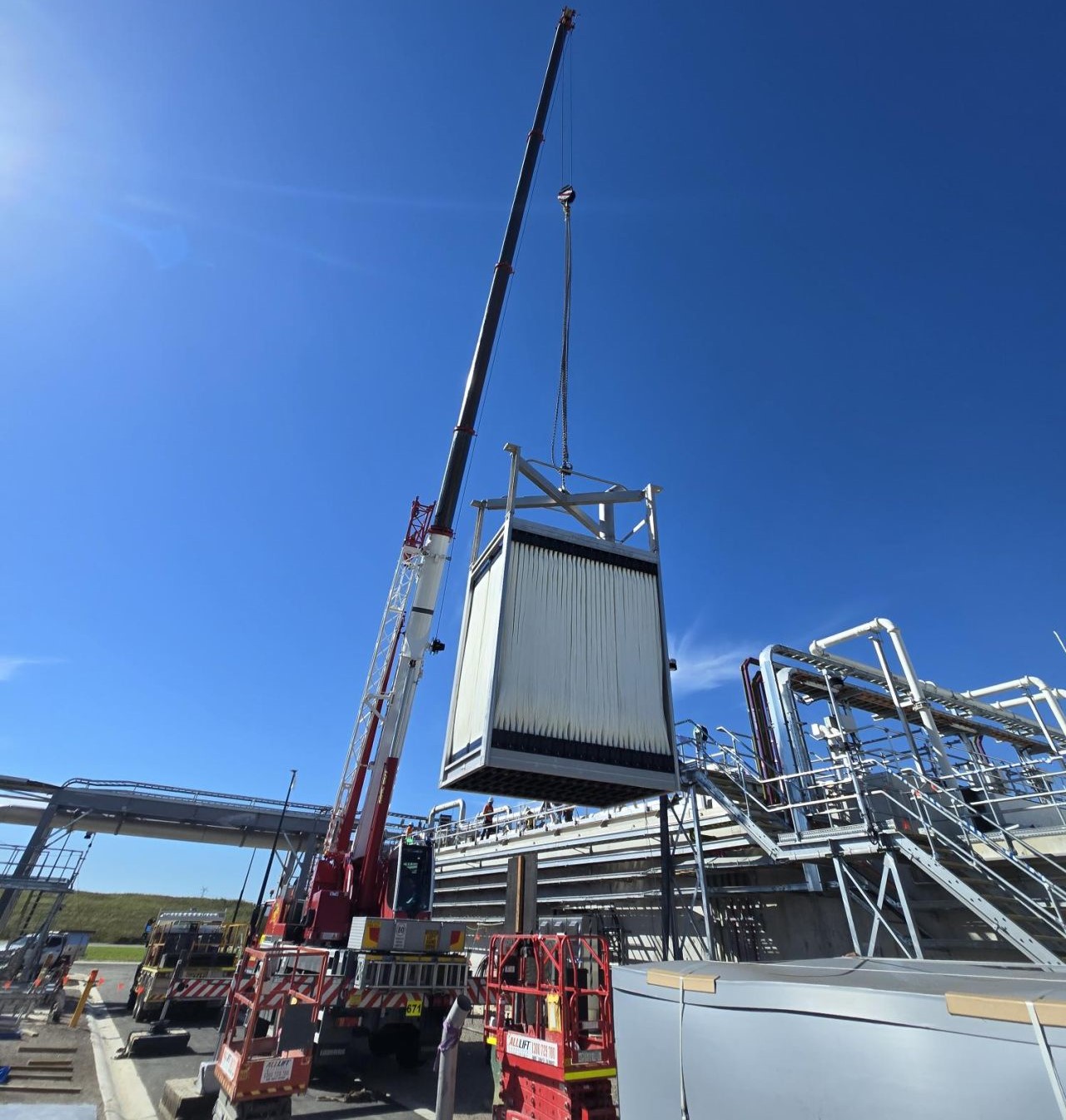 Membrane cassette installation at the Upper South Creek Advanced Water Recycling Centre
